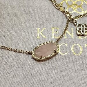 Kendra Scott Pale Pink and Silver Elisa Necklace